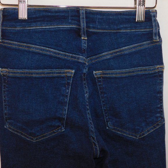 We The Free Denim Jeans Free People Skinny High Rise Raw Hem Size 26 - Picture 5 of 9